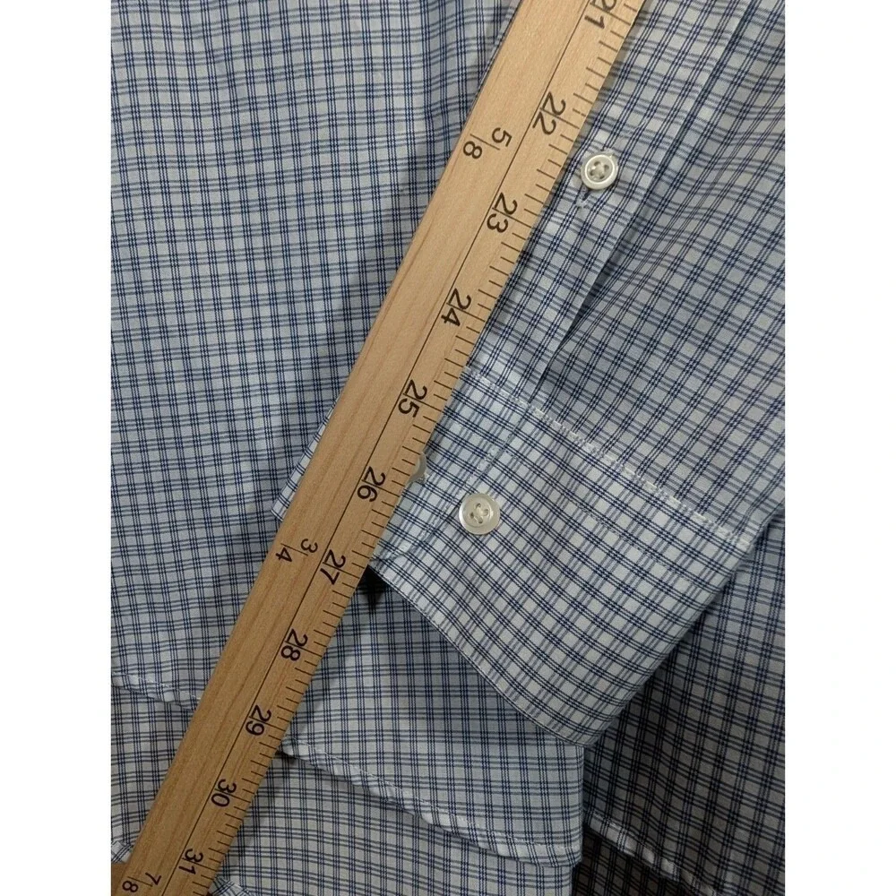 Wilke Rodriguez Slim Fit Dress Shirt Blue Check‎ Large NWT Mens Button Up